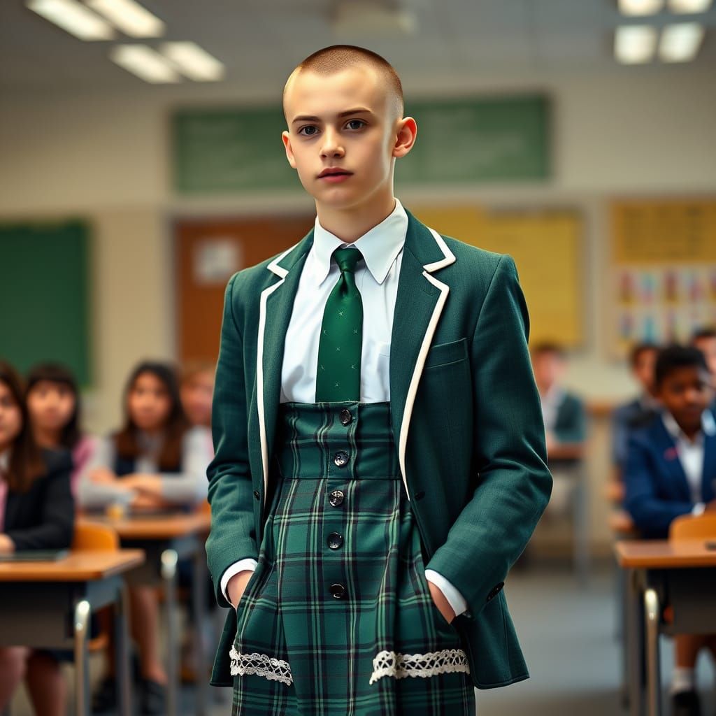 Dashing Young Man in Classic School Attire