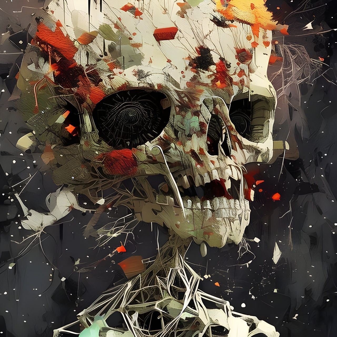 Adorable Chibi Monster Skeleton Boy Portrait