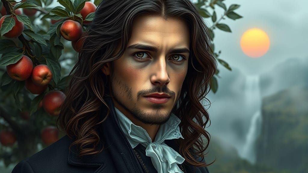 Handsome Man in Rain, Hyperrealistic Digital Painting