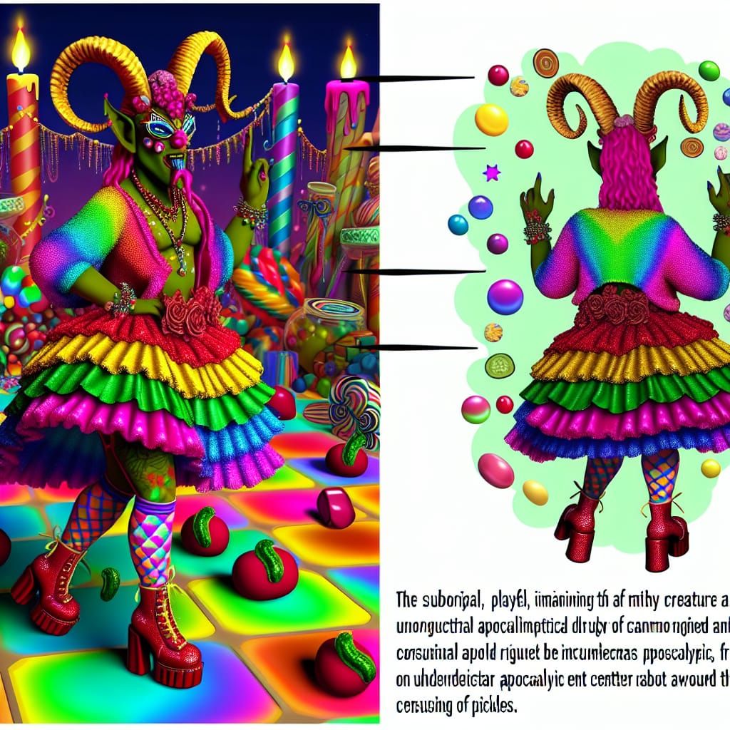 Baphomet Dressed in Drag for The Pickle Eating Apocalypse IV