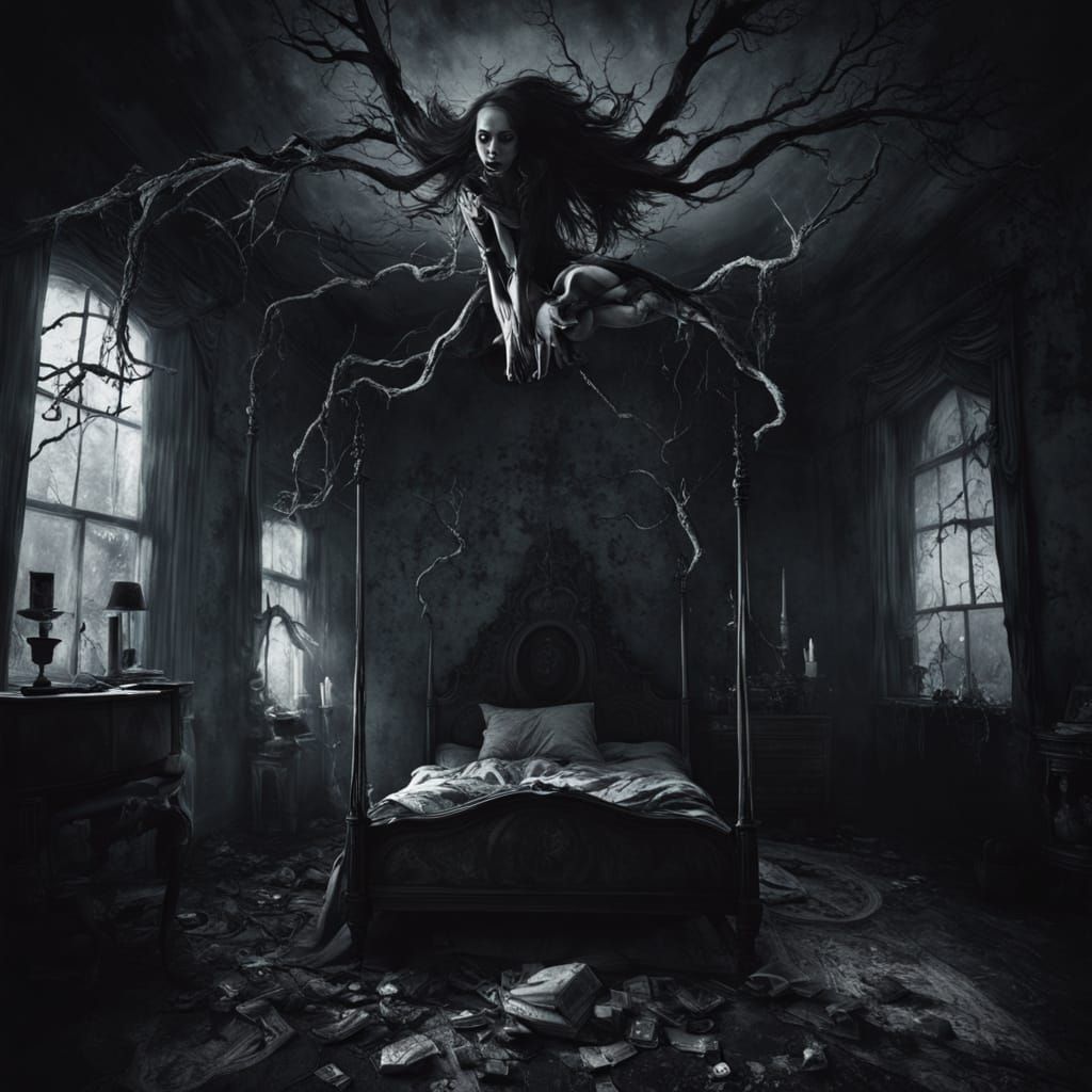 Surreal Dark Fantasy Art of Possessed Woman