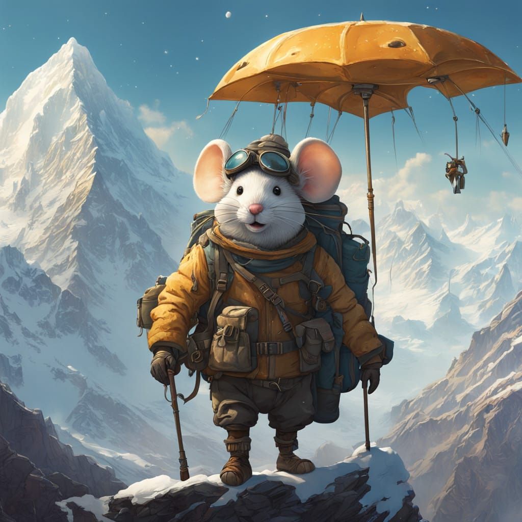 Whimsical Mouse Conquers Cheddar Everest
