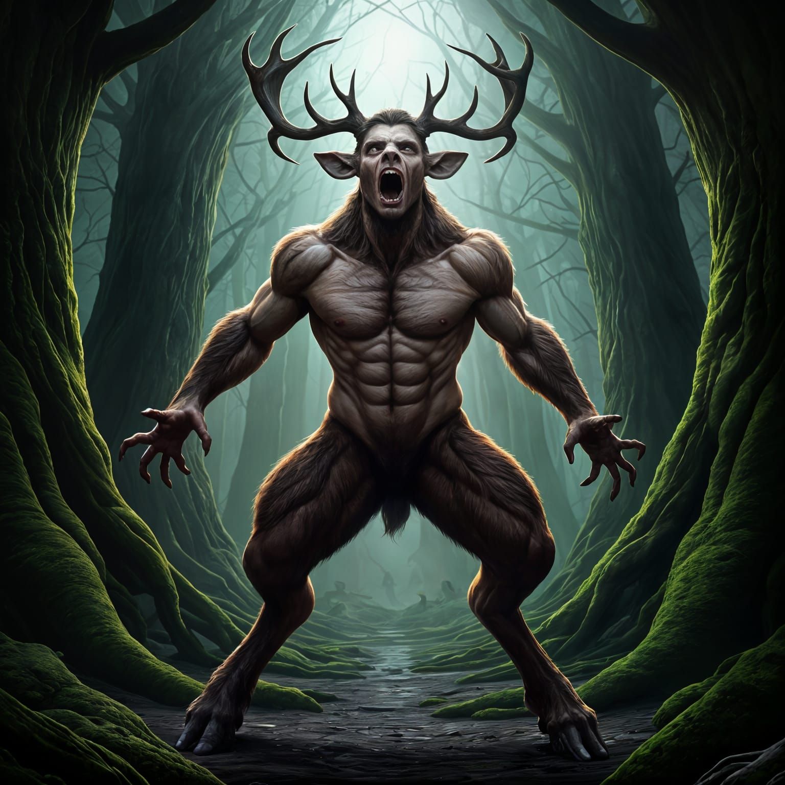 Visceral Weredeer Transformation in Ancient Forest