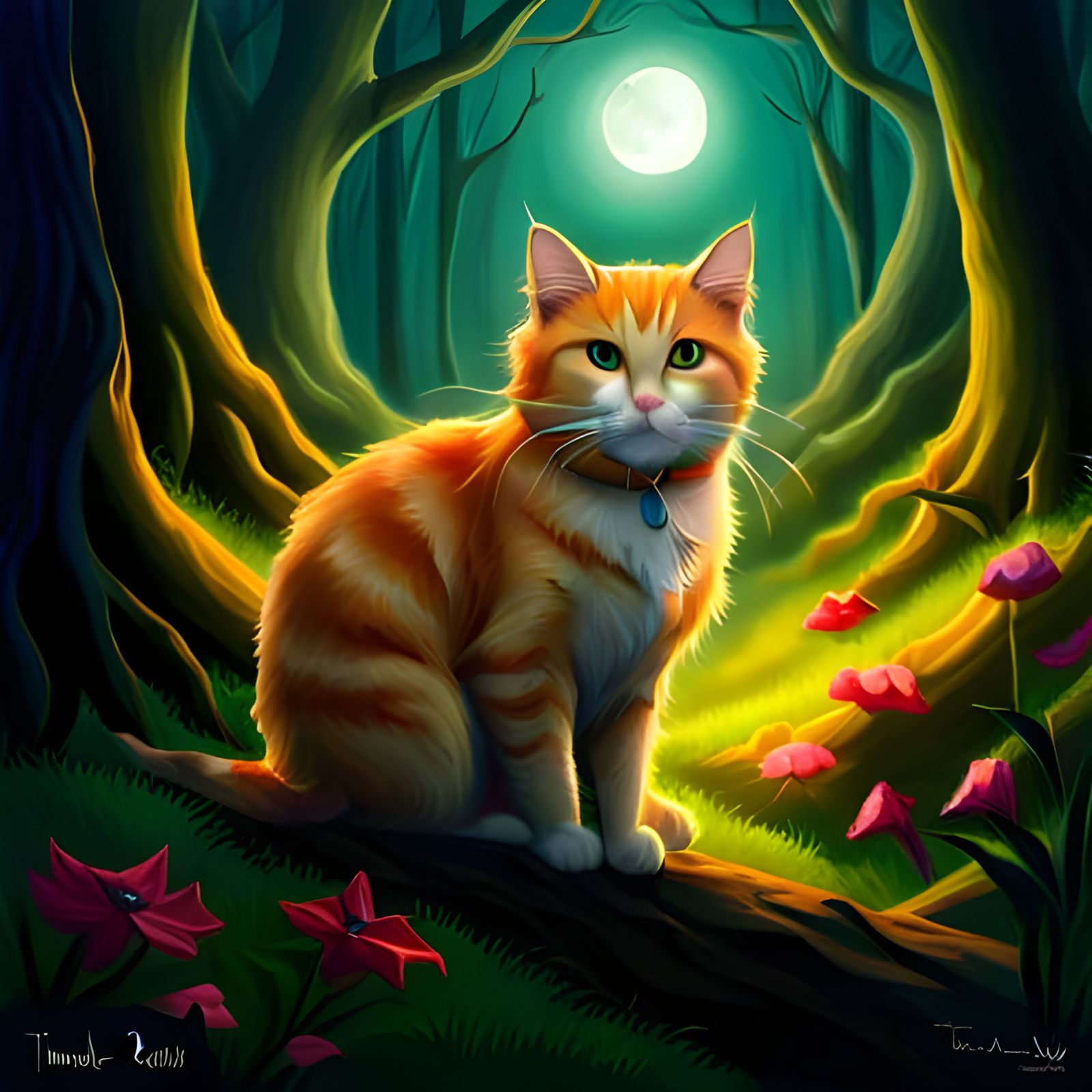 Enchanted Forest Cat: A Hyperdetailed Fantasy