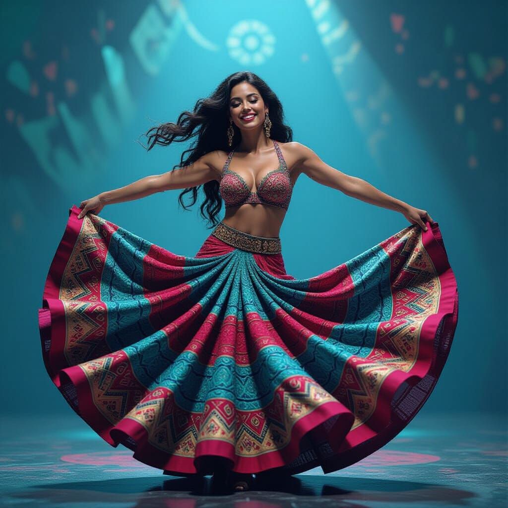 Cyberpunk Dancer in Biomechanical Style