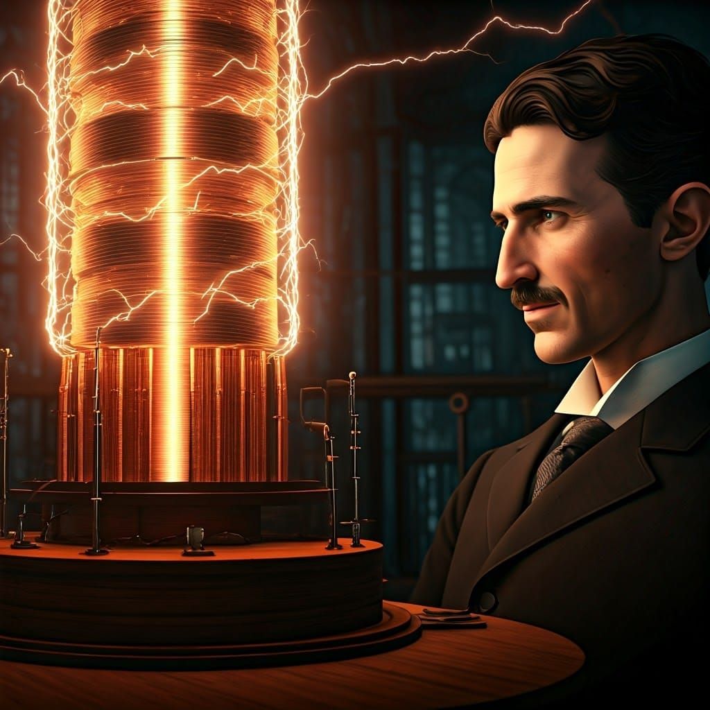 Tesla and Radiant Coil in 3D Rendered Detail