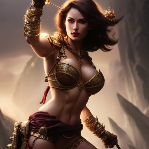 Voluptuous Krampus Pin-Up: Christmas Concept Art