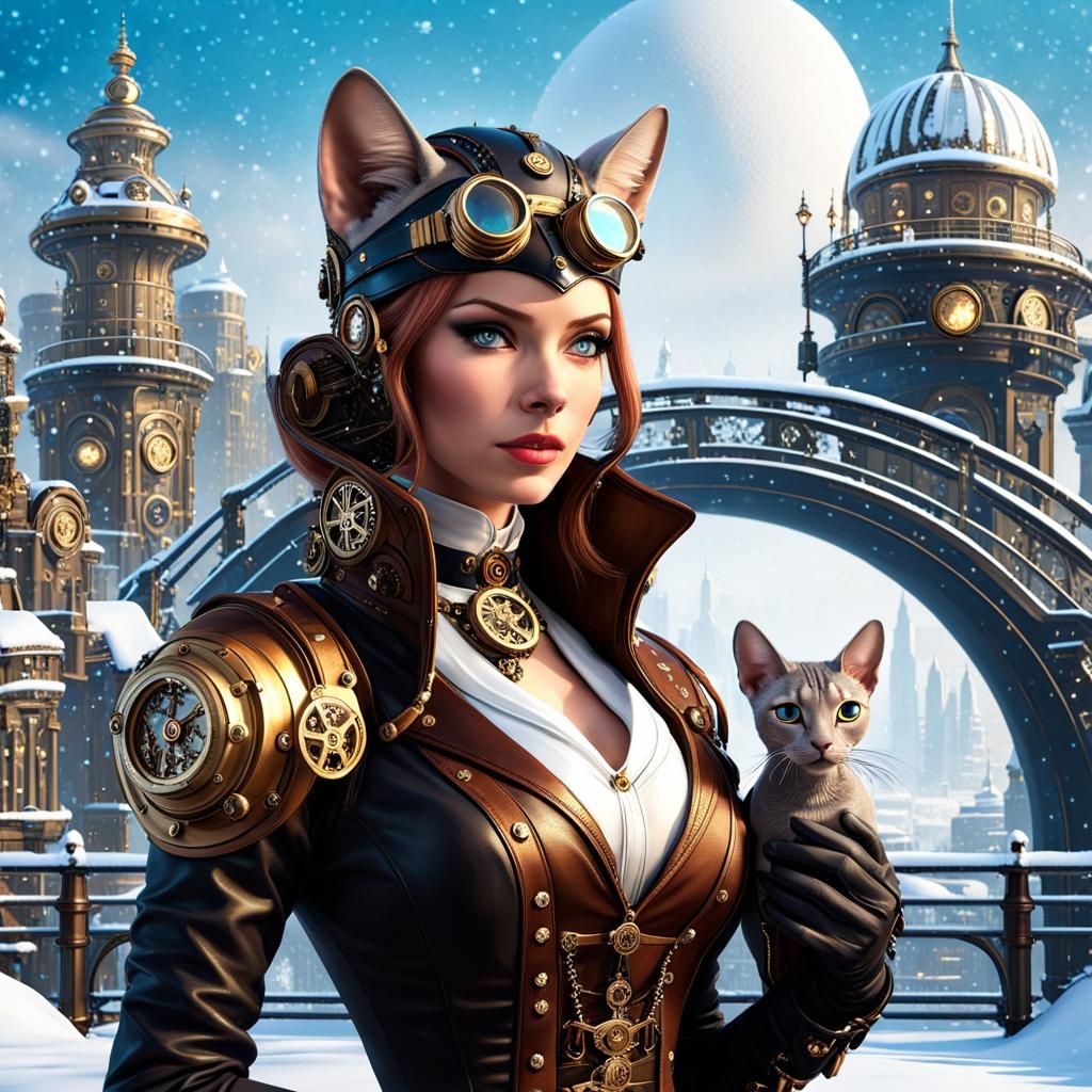 Steampunk City Winter Wonderland in Unreal Engine