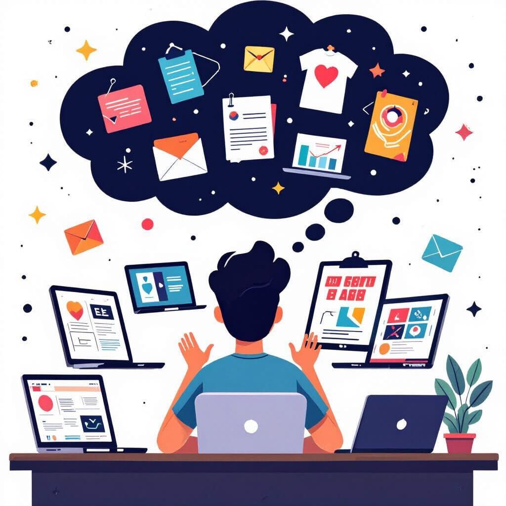 Entrepreneur's Digital Product Vision in Flat Design