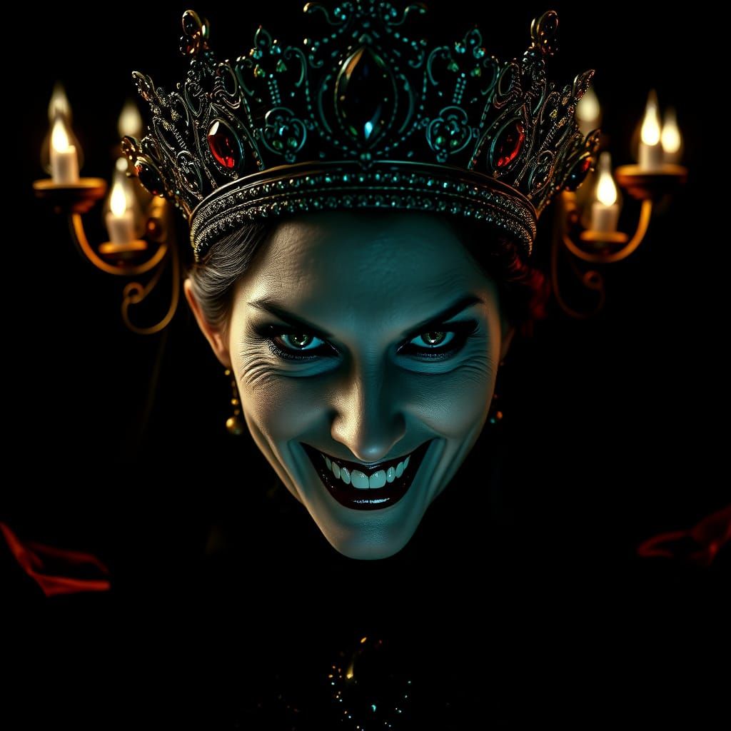 Ethereal Vampire Queen Reigns in Dark Elegance