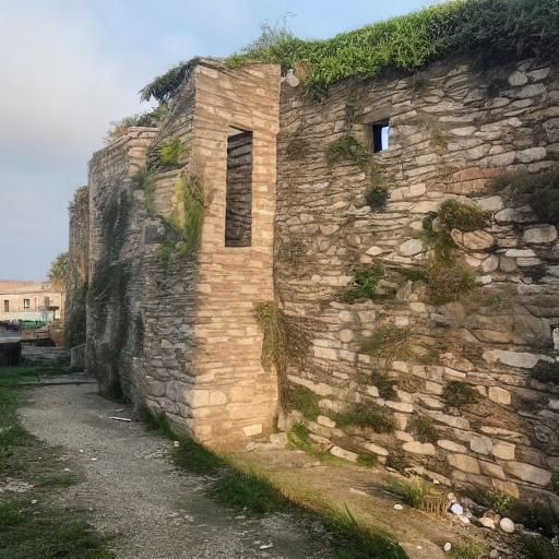 Futuristic Stone Building Amidst Rural Landscape