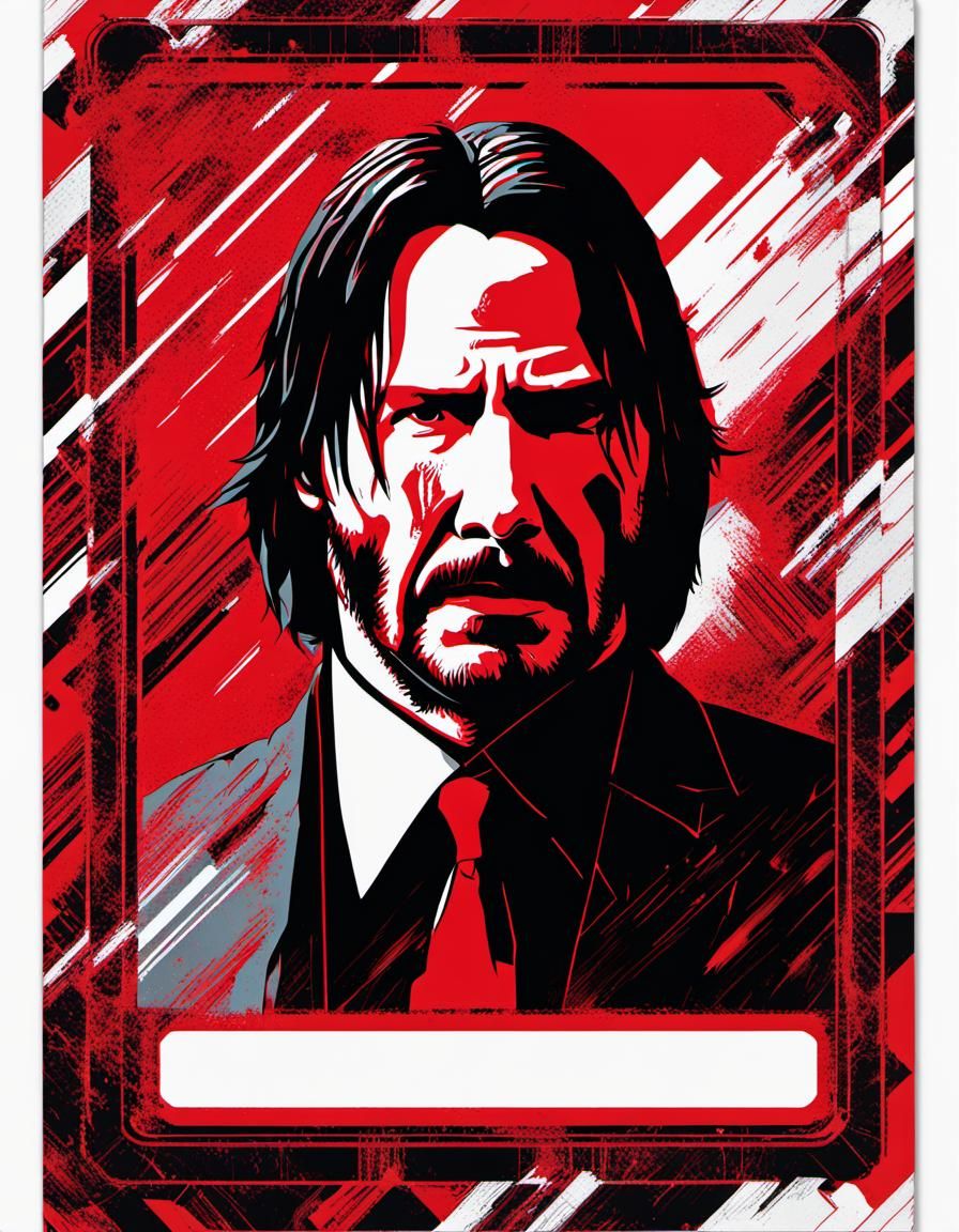 Ominous Black Magic John Wick Glitch Art Card