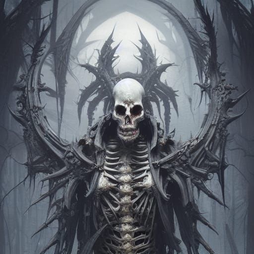 Undead Bone Demon: Dark Fantasy Concept Art