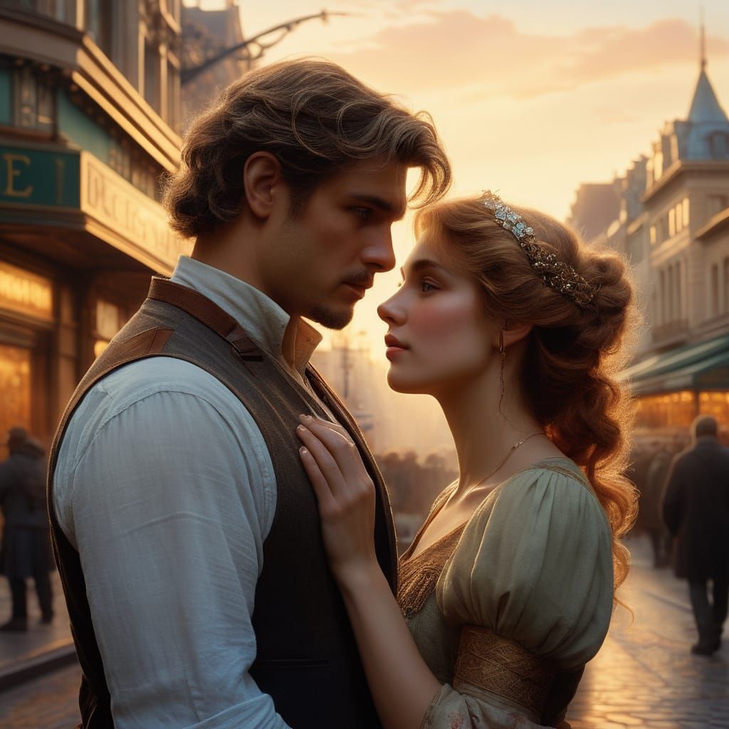 Photographer Captures Romantic Moment in Alphonse Mucha Styl...