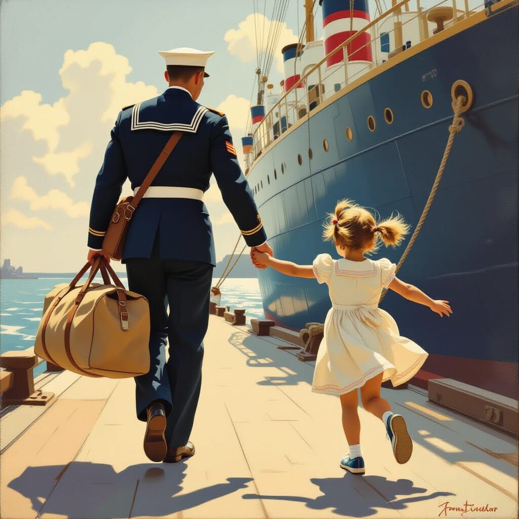 Sailor Reunites With Daughter in Warm Sunlight