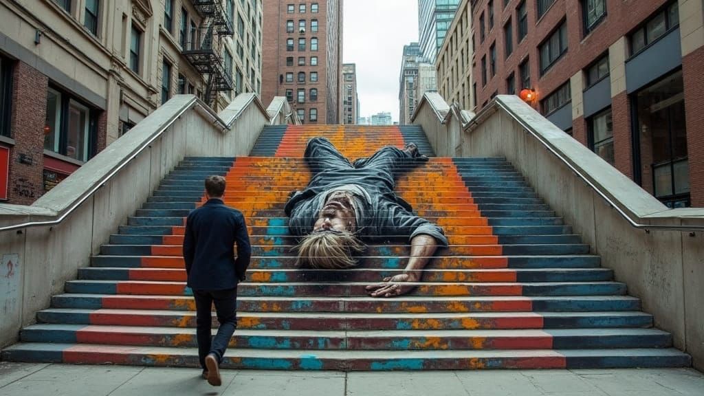 Urban Stairway Mural Honors Homeless Lives