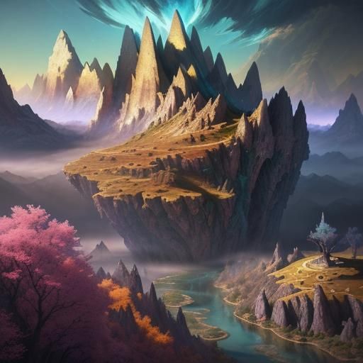 Whimsical Doodle Art Landscape in 8k Resolution