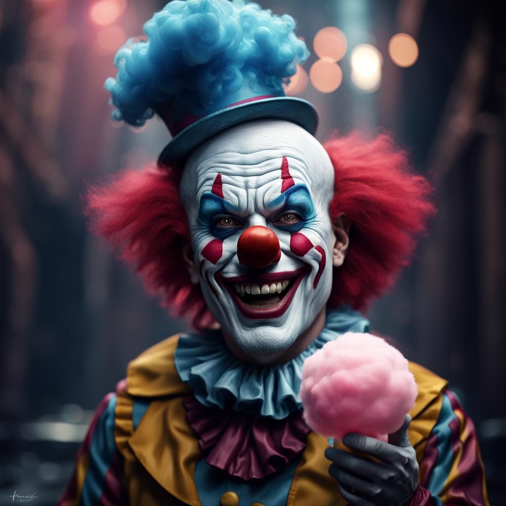 Sinister Clown Makes Cotton Candy