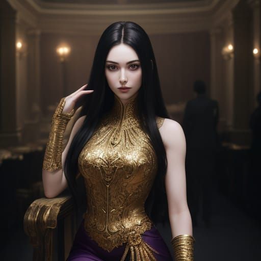 Ethereal Goddess in Regal Attire