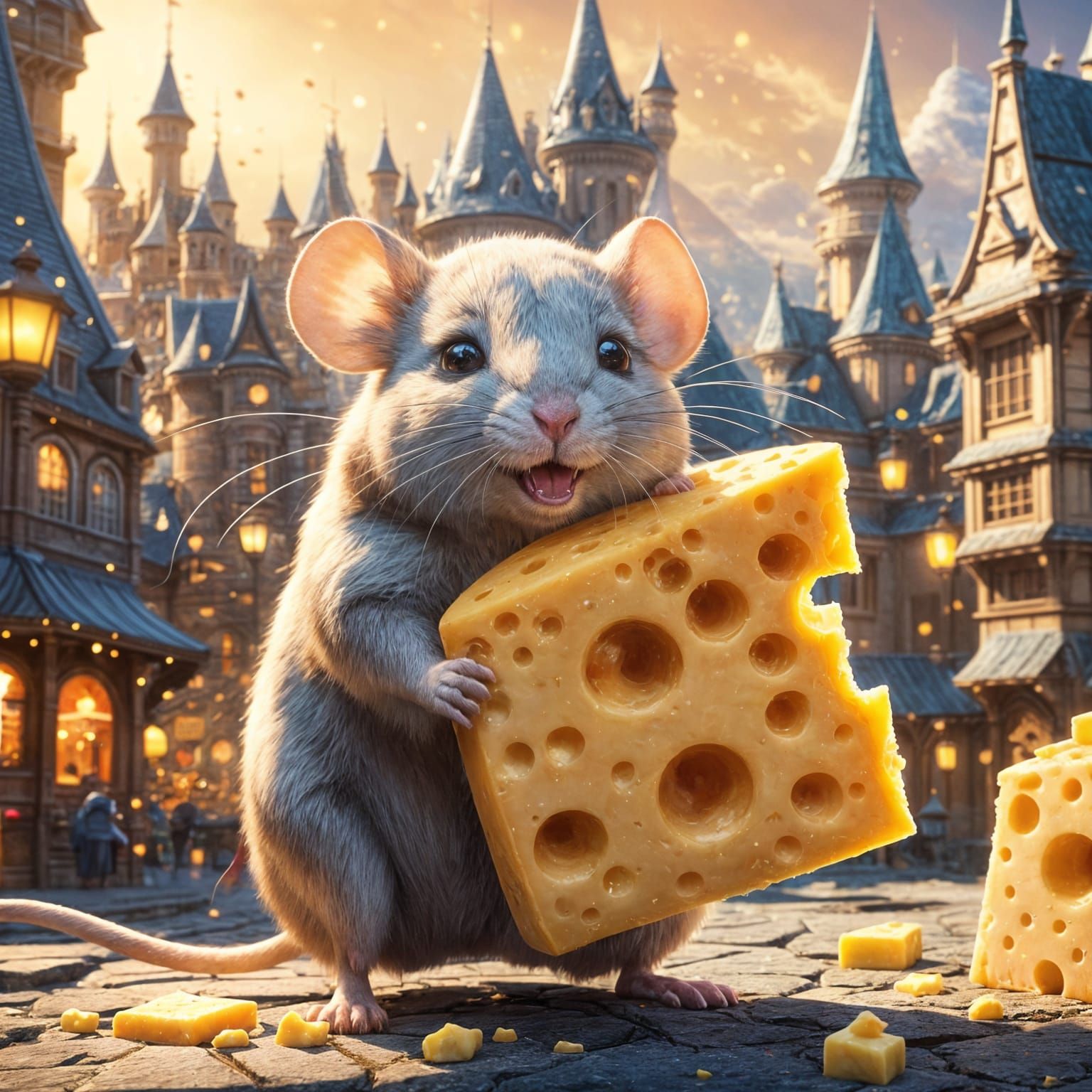 Mouse Living in City of Cheese, 3D Anime Art