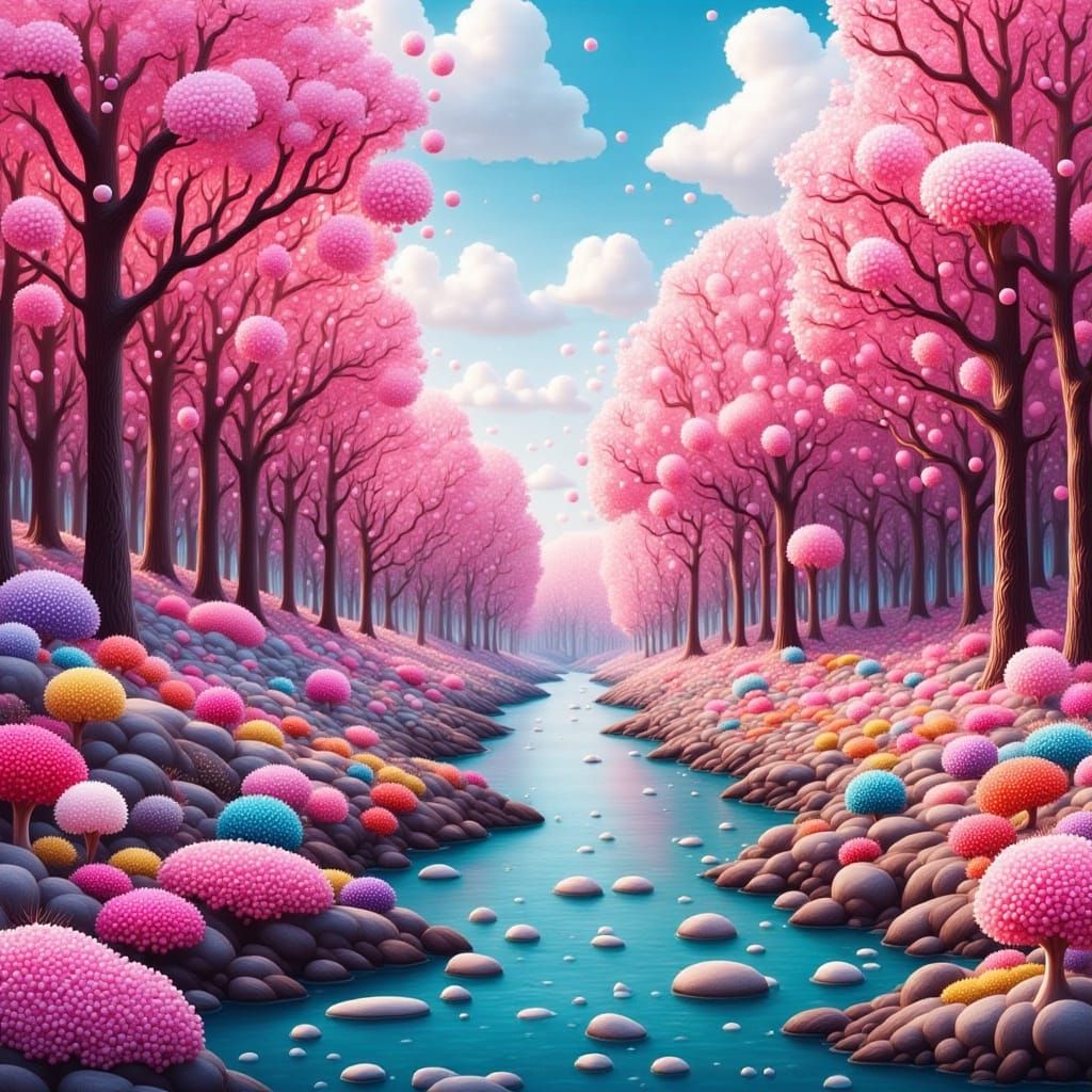 Whimsical Candy Landscapes in Vibrant Colors