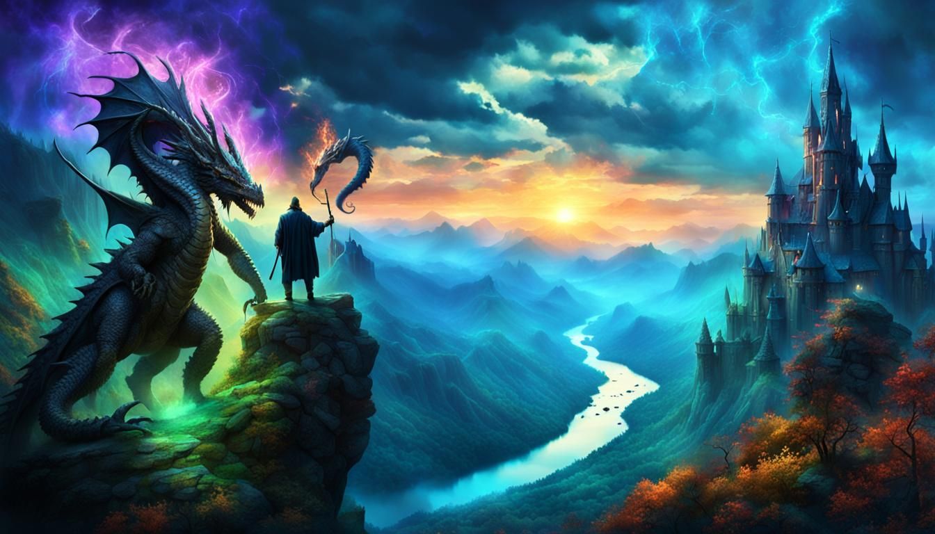 Epic Black Dragon Journey Through Enchanted Forest