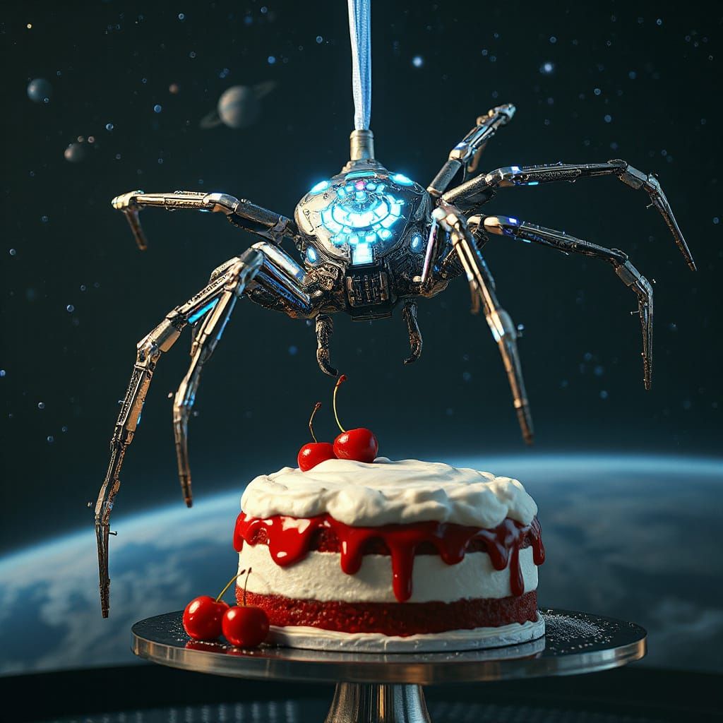 Cyber Spider Descends on Celestial Cake