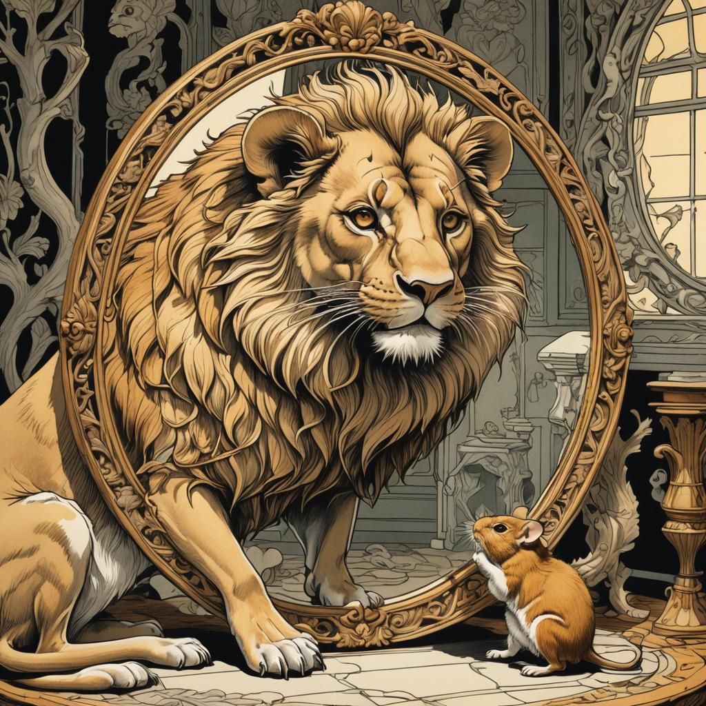 Mouse Sees Lion: Whimsical Optical Illusion