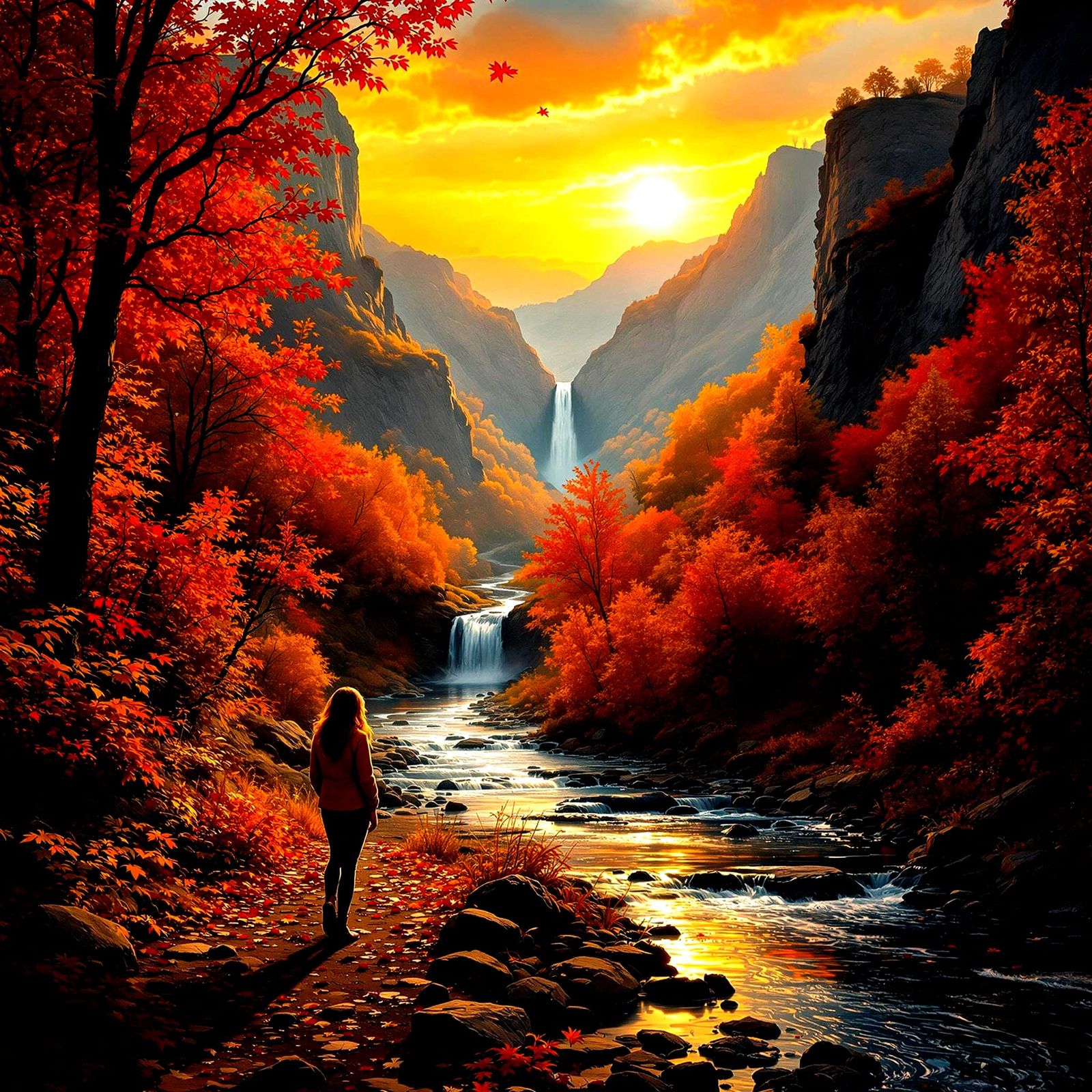 Breathtaking Autumn Valley Landscape in Photorealistic Detai...