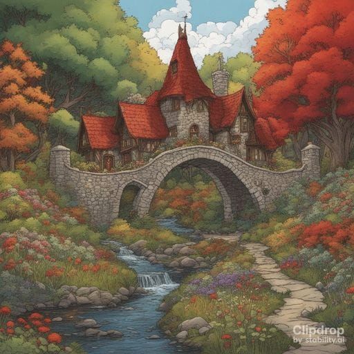 AI Interpretation of a Witch's Cottage