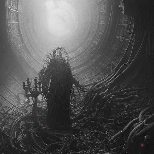 Eldritch Wired Torso: A Sinister Engraving