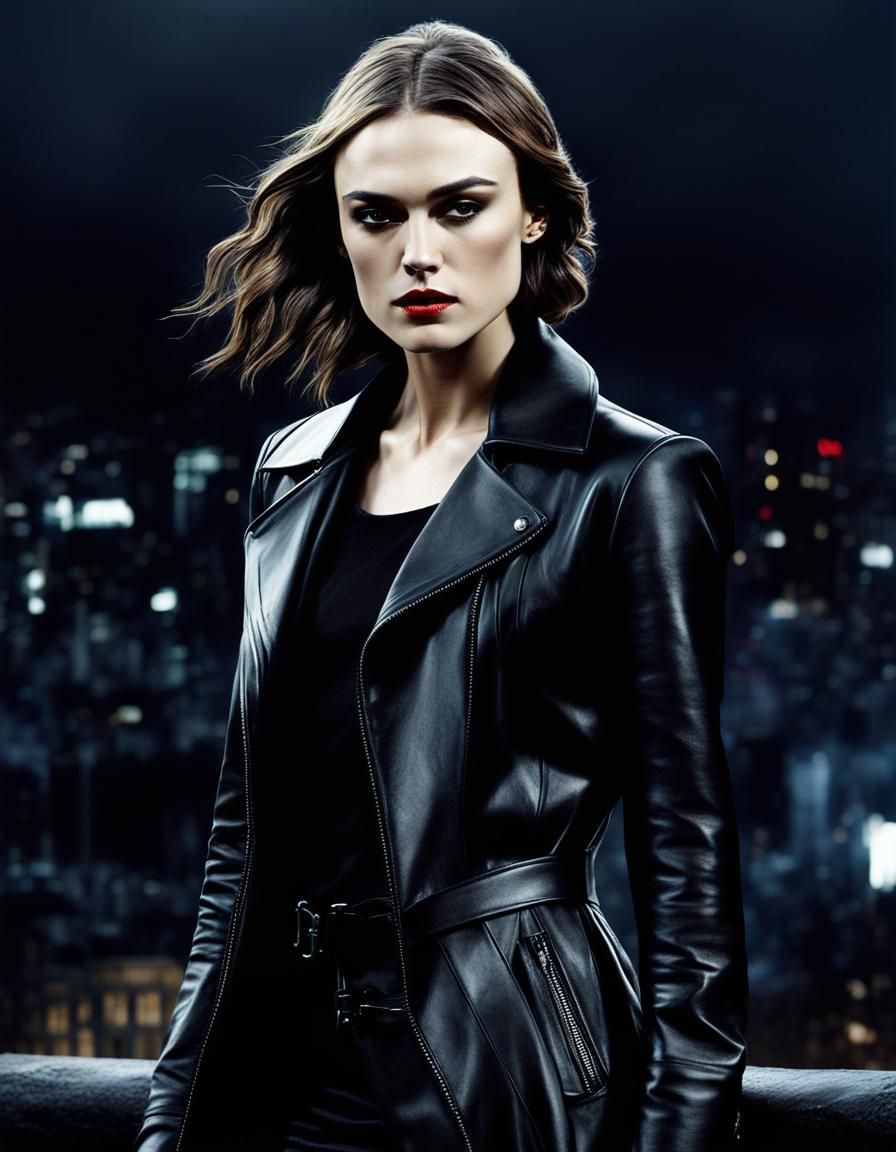 Vampire in Leather: Ultrarealistic Gothic Portrait