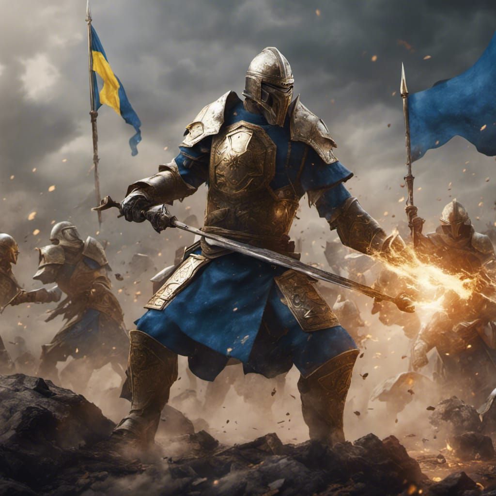 Swedish Flag Paladin Battlefield Fantasy Art