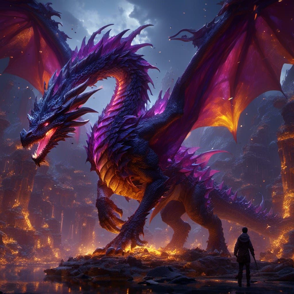 Dragon Rider in Dark Fantasy Style