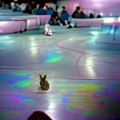 Holographic 1999 Bunny at the Skating Rink