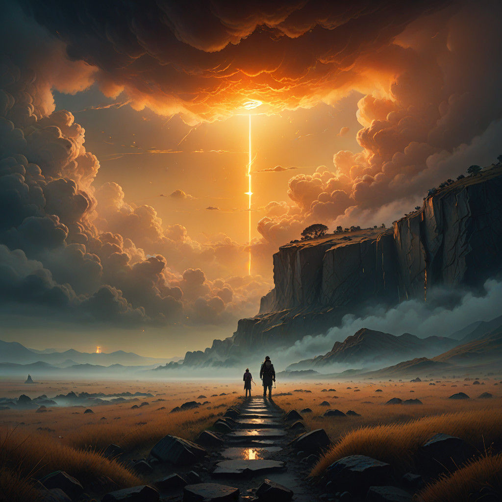 Ethereal Sentinel Amidst the Mysterious Void