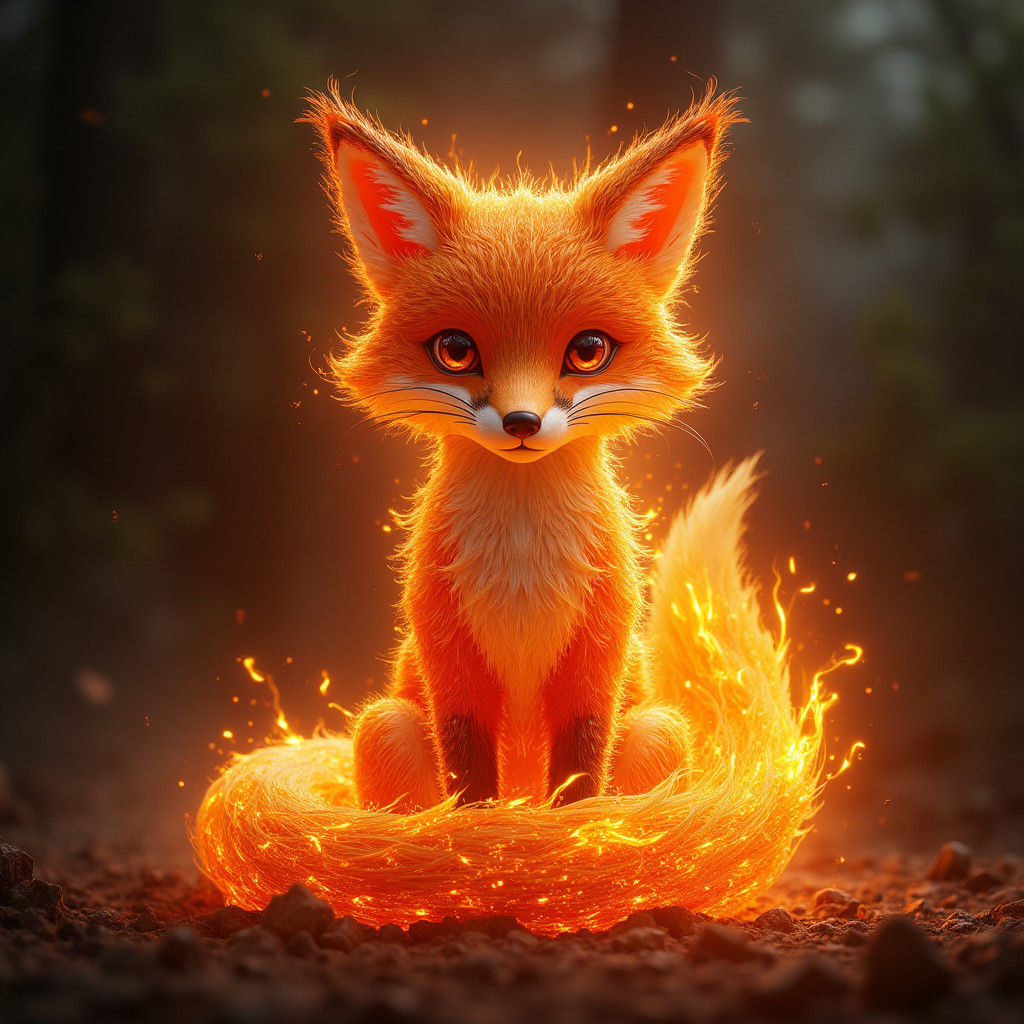 Fiery Fox: Hyperdetailed Artgerm-Inspired Digital Art