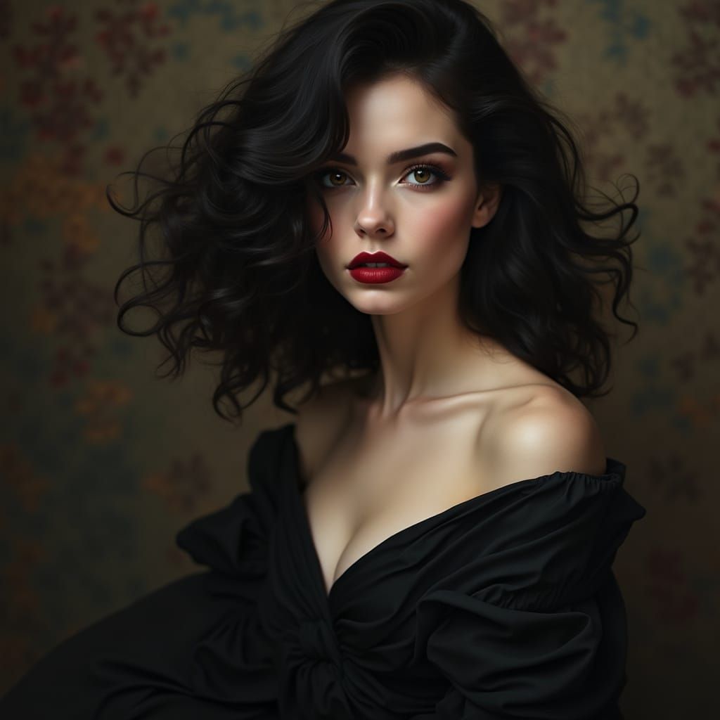 Gorgeous and Mysterious Lady with Enchanting Features