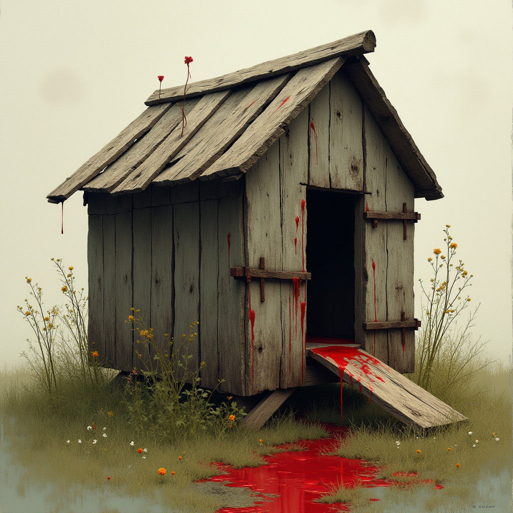 Eerie Hen House with Crimson Ooze