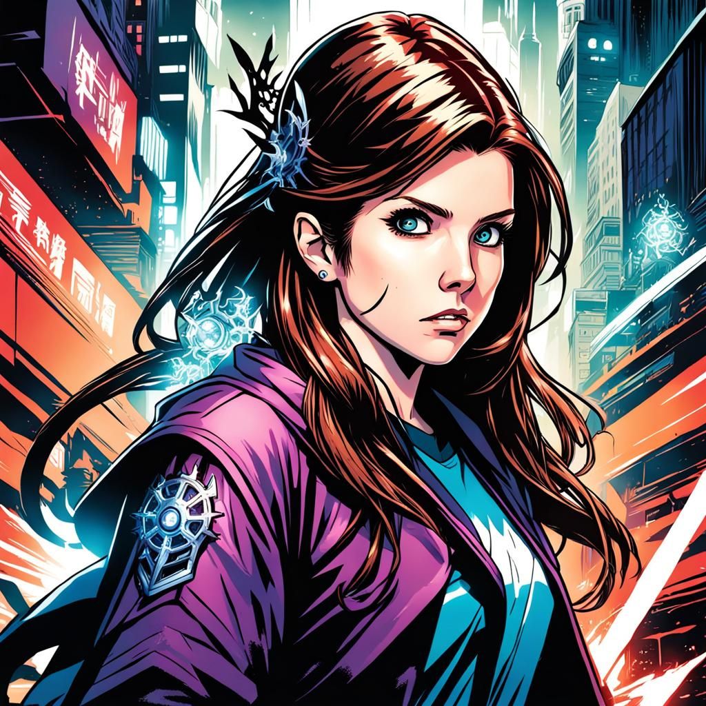 Anna Kendrick: Anime Villain in Comic Book Art