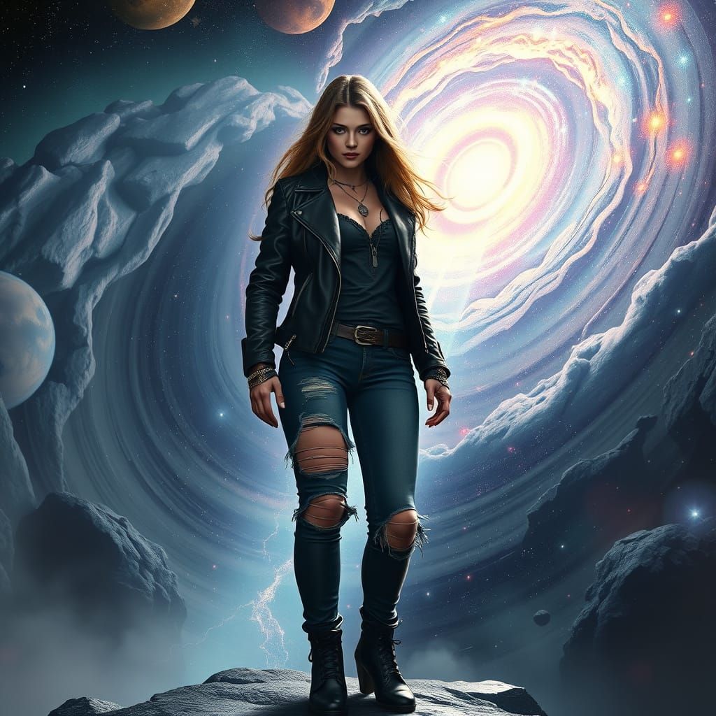 Neopunk Sorceress Opens Stellar Multiverse Portal