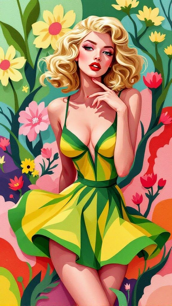 Bold Paper Collage in Vibrant Summer Colors