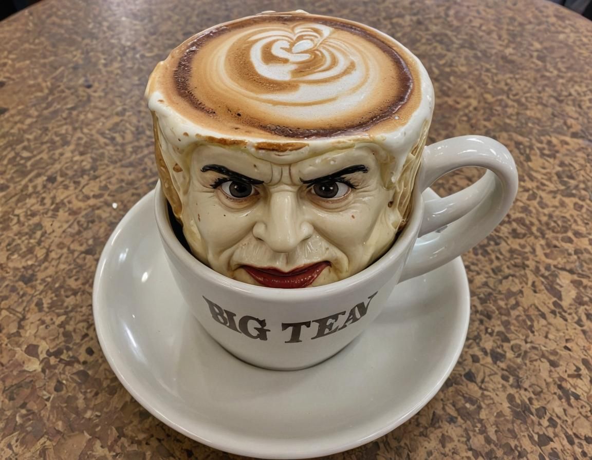 Giant Texan Coffee Cup Close-Up