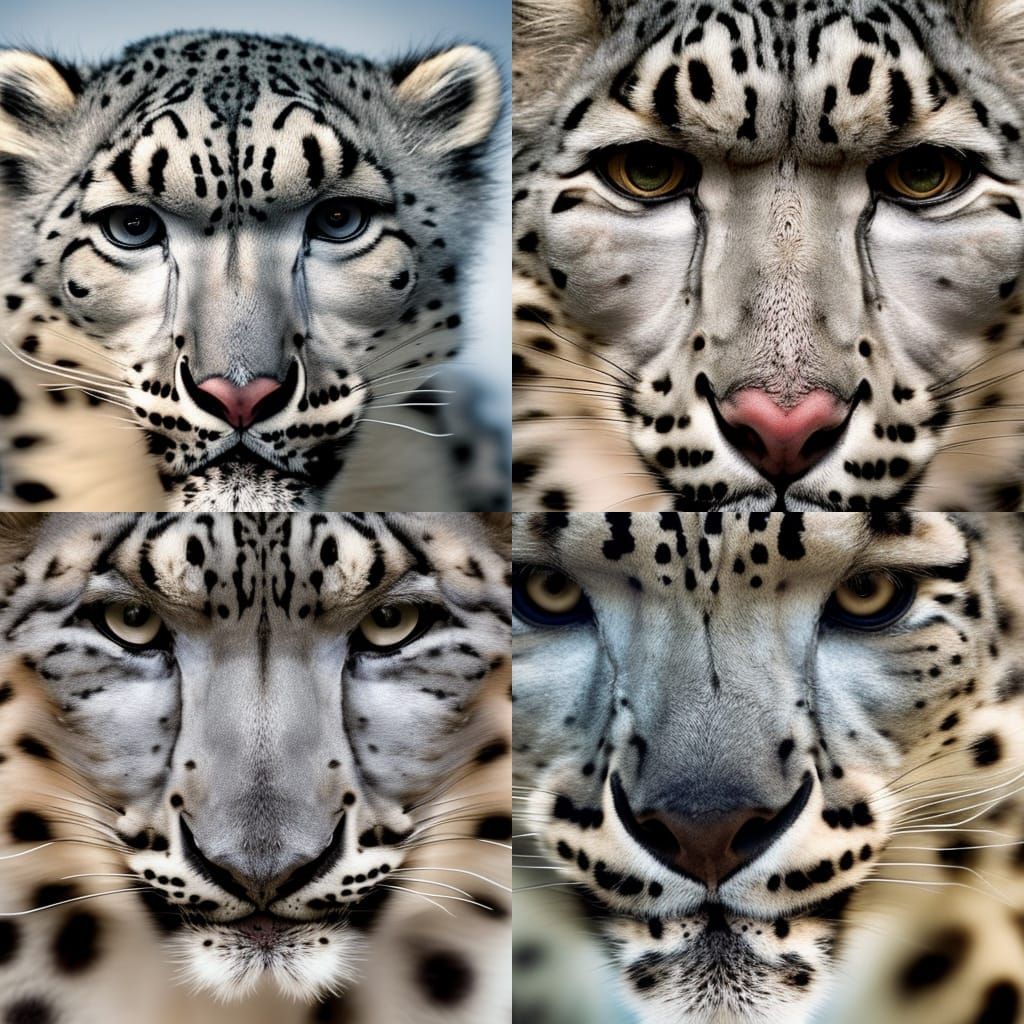 Snow Leopard Portrait in Professional Photography Style