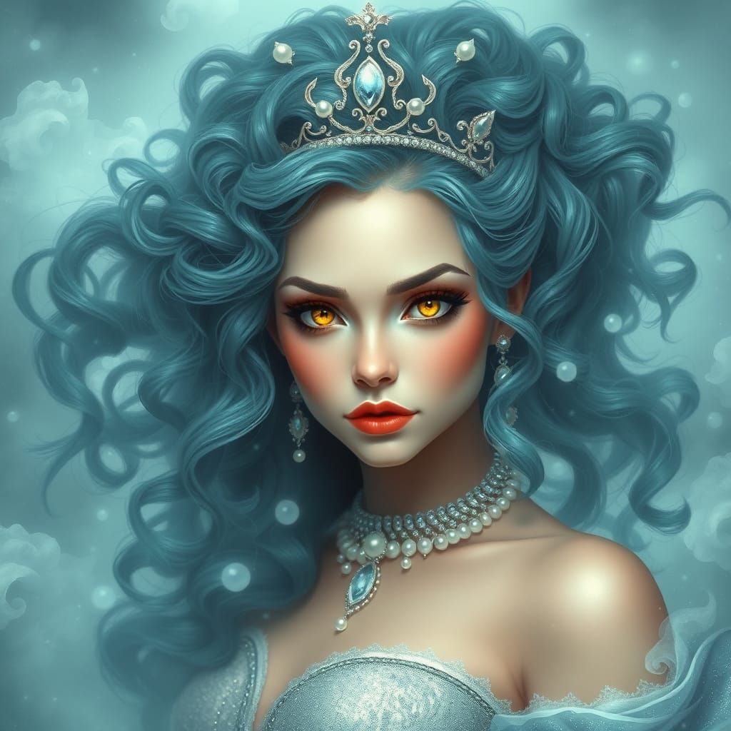 Ocean Princess in Ethereal Digital Art Style