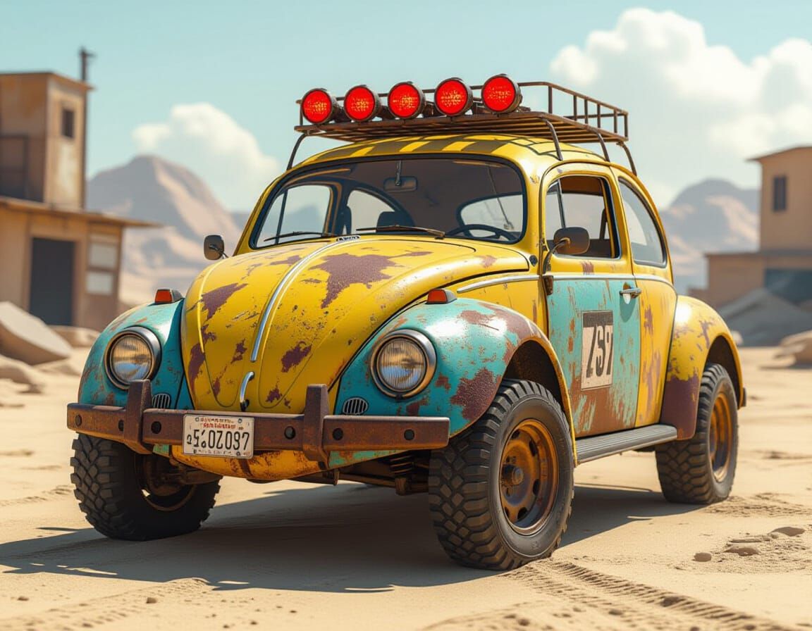 Cyberpunk Beetle: Post-Apocalyptic Off-Road Conversion