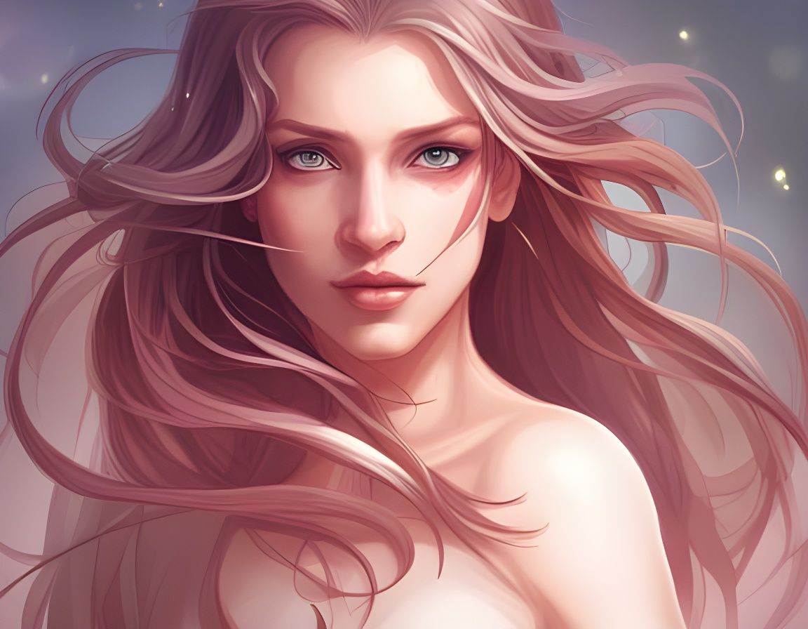Mermaid in Flower Field: Digital Art Portrait