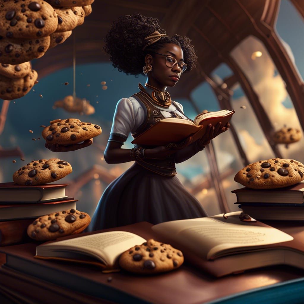 Balancing Cookies, Plane, and Books: Fantasy Concept Art