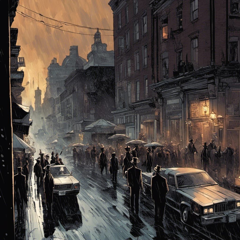 Rainy City Jazz Funeral: Comic Book Art