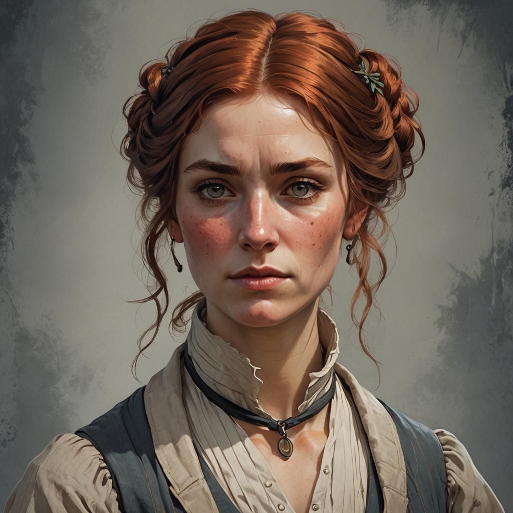 Convict Woman Portrait in 1835 Sydney, Detailed Art